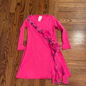 Lemon Loves Lime girls Pink Ruffle Dress sz 7